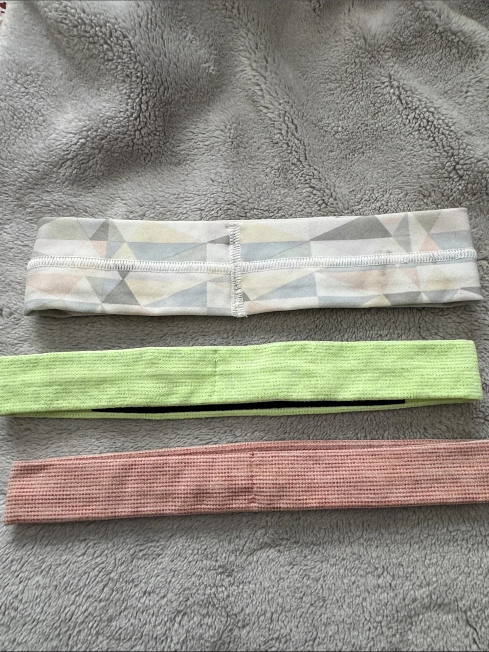 lululemon athletica Trio Pack: Geometric Gray, Lime Green & Dusty Pink Headbands